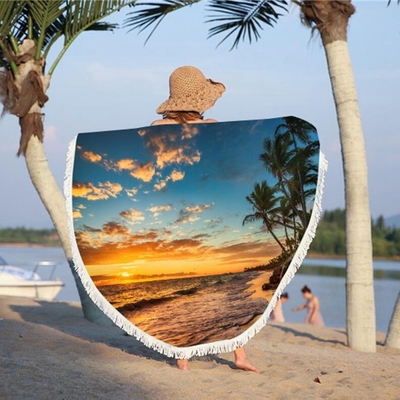kaufen Mikrofiber Sandbeständig Strandhandtuch Kreis schnell trocknen Strandhandtuch Waschbar online manufacture
