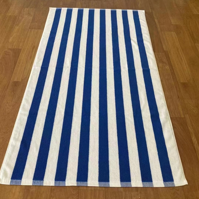 comprare Asciugamano bianco di cotone con strisce blu online manufacture