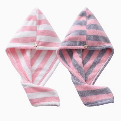 Buy Customizable Size Coral Fleece Microfiber Hair Towel with Dual-Pack Design for Quick-Dry and Frizz Control online manufacture