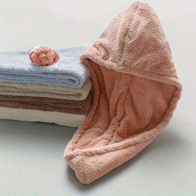 acheter Bonnet de séchage des cheveux en polaire corail épaisse avec motif ananas pour un séchage rapide et une construction durable online manufacture