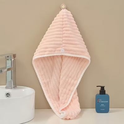 comprar Toalha de cabelo de microfibra coral fleece de tamanho personalizável reduz o frizz e seca o cabelo rapidamente online manufacture