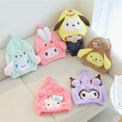 comprare ISO SEDEX 4P GRS Certificato Sanrio Peluche Cuffia per Capelli – Asciugamano per Capelli in Microfibra Morbida Coral Fleece online manufacture