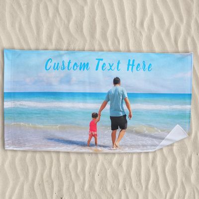 खरीदें Custom Quote Beach Towel Personalized with Inspirational Quotes and Funny Sayings in 200gsm Microfiber Suede 80x160cm online manufacture