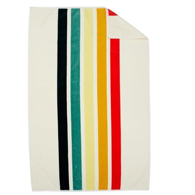 kupować Oversized 100% Cotton Beach Towel with Colorful Stripes for Luxury Seaside Relaxation online manufacture
