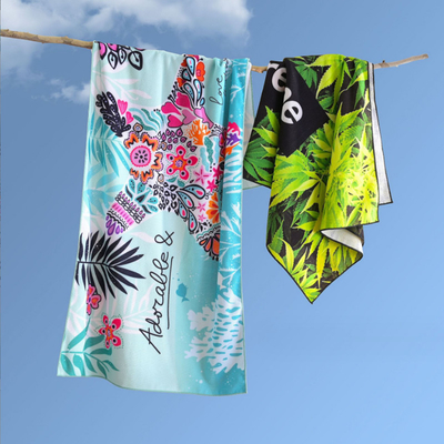 70x140cm Μικροϊνών Προσαρμοσμένες διαφημιστικές πετσέτες Ελαφρύς διαφημιστικές πετσέτες παραλίας