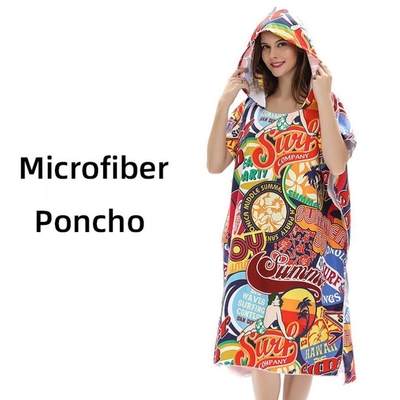 Nhanh khô nhẹ Microfiber Poncho khăn tắm tùy chỉnh Microfiber thay đổi Poncho