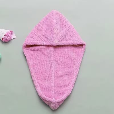 Double-Layer Microfiber Dry Hair Towel Cap – Pineapple Grid Design, Thick Coral Fleece & Ultra Absorbent