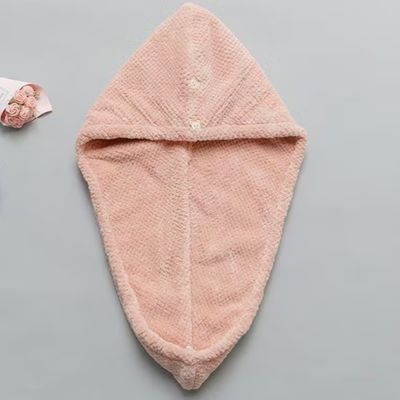 Super Absorbent Double-Layer Dry Hair Cap with Pineapple Texture and Premium Coral Fleece Material for Durable and Reusable Hair Drying
