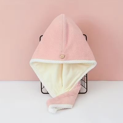 Quick-Dry Customizable Size Coral Fleece Microfiber Hair Drying Cap with Moisture-Wicking Technology