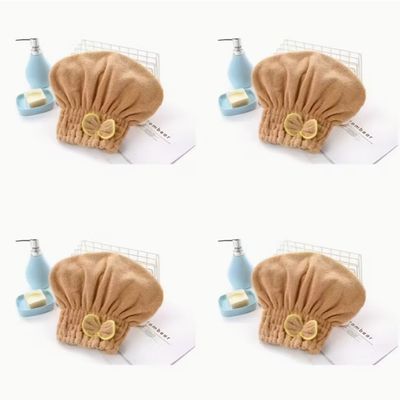 Customizable Size Coral Fleece Hair Drying Cap with Secure Elastic Edge - Super Absorbent Soft Quick-Dry Microfiber Towel