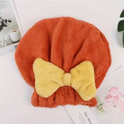 Super Soft Absorbent Quick-Dry Bowknot Hair Wrap Towel for Women with Premium Coral Fleece Material