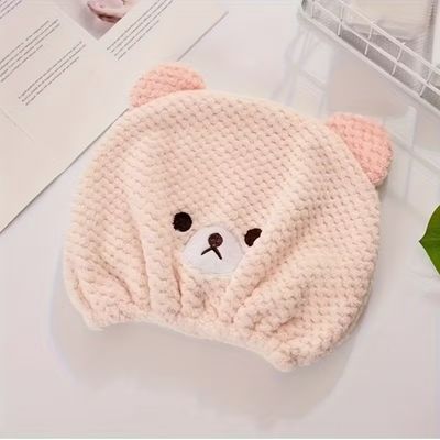 Microfiber Cute Bear Hair Towel Wrap – Ultra Soft, Quick Dry & Anti-Frizz