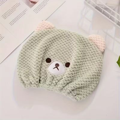 Bear Ear Quick-Dry Hair Wrap – Soft, Plush & Gentle for Women