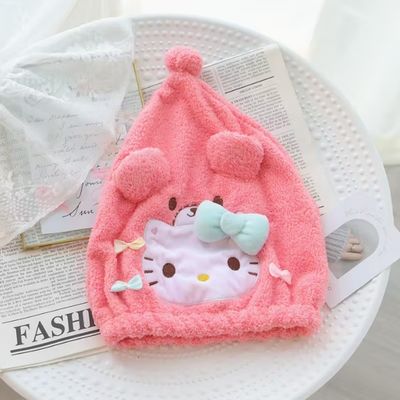 Sanrio Cute Cartoon Hair Drying Cap – Fluffy, Quick Dry & Anti-Static