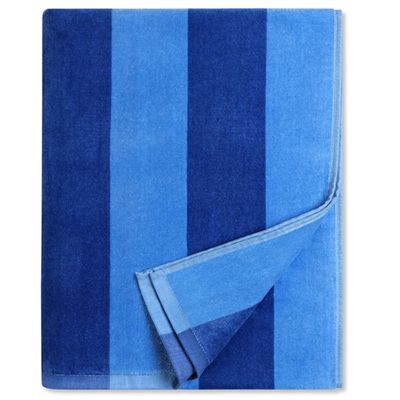 Hypoallergenic Velour Beach Towels: 100% Pure Cotton Striped Towels for Sensitive Skin, Babies, and Allergy Sufferers - Ultra-Soft and Chemical-Free