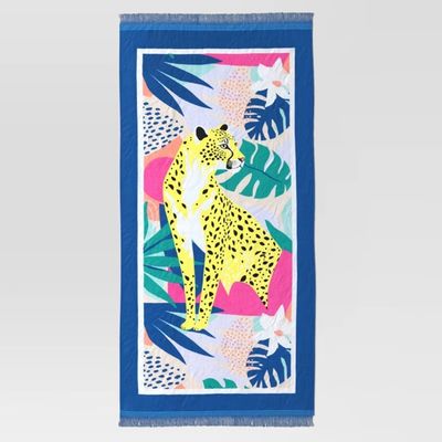 Reversible Travel Beach Towel with Velour Front and Terry Back for Velour with Reactive Printing