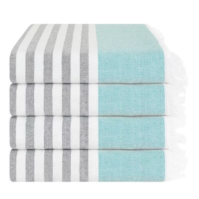Modern Design Contemporary Turkish Cotton Beach Towel with Updated Stripes for Luxury Use