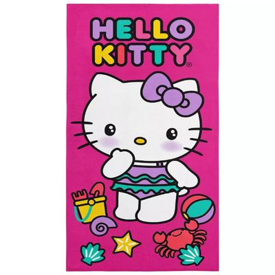 Adorable Hello Kitty Beach Towel – Soft, Lightweight, Quick-Dry Polyester Towel Designed for Kids, Travel, Pool Days, and Summer Fun