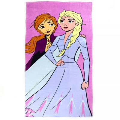 Disney Frozen Anna and Elsa Soft Absorbent Breathable Beach Towel for Kids' Pool and Bath