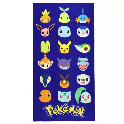 Officially Licensed Pokemon Beach Towel with Vibrant Multicolor Design and Large 32x64 Inch Size