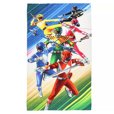 Power Rangers Mighty Morphin Beach Towel with Reactive Printing and Customizable Size for Ultimate Fan Comfort