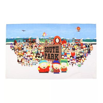 Ultra-Plush Quick-Dry Microfiber Beach Towel with 300gsm Weight and Vibrant South Park Characters