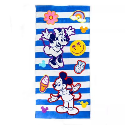 Disney Minnie Mouse and Mickey Mouse Beach Towel with Classic Character Design for Family Fun